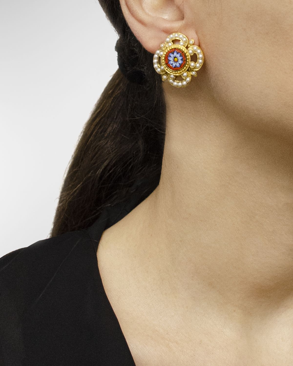 Ben-Amun 24k Gold-Plated Clip-On Earrings with Pearls
