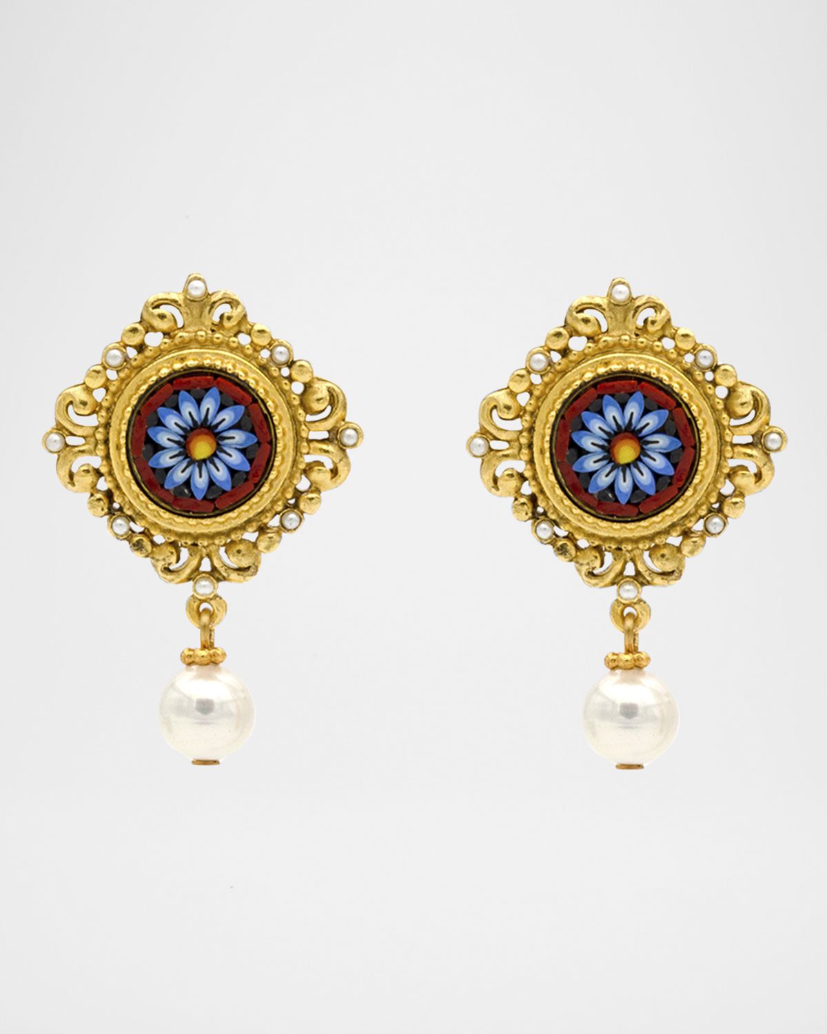Ben-Amun 24k Gold-Plated Pearl Clip Drop Earrings
