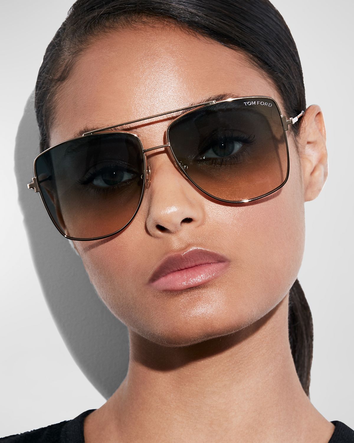 TOM FORD Reggie Metal Aviator Sunglasses