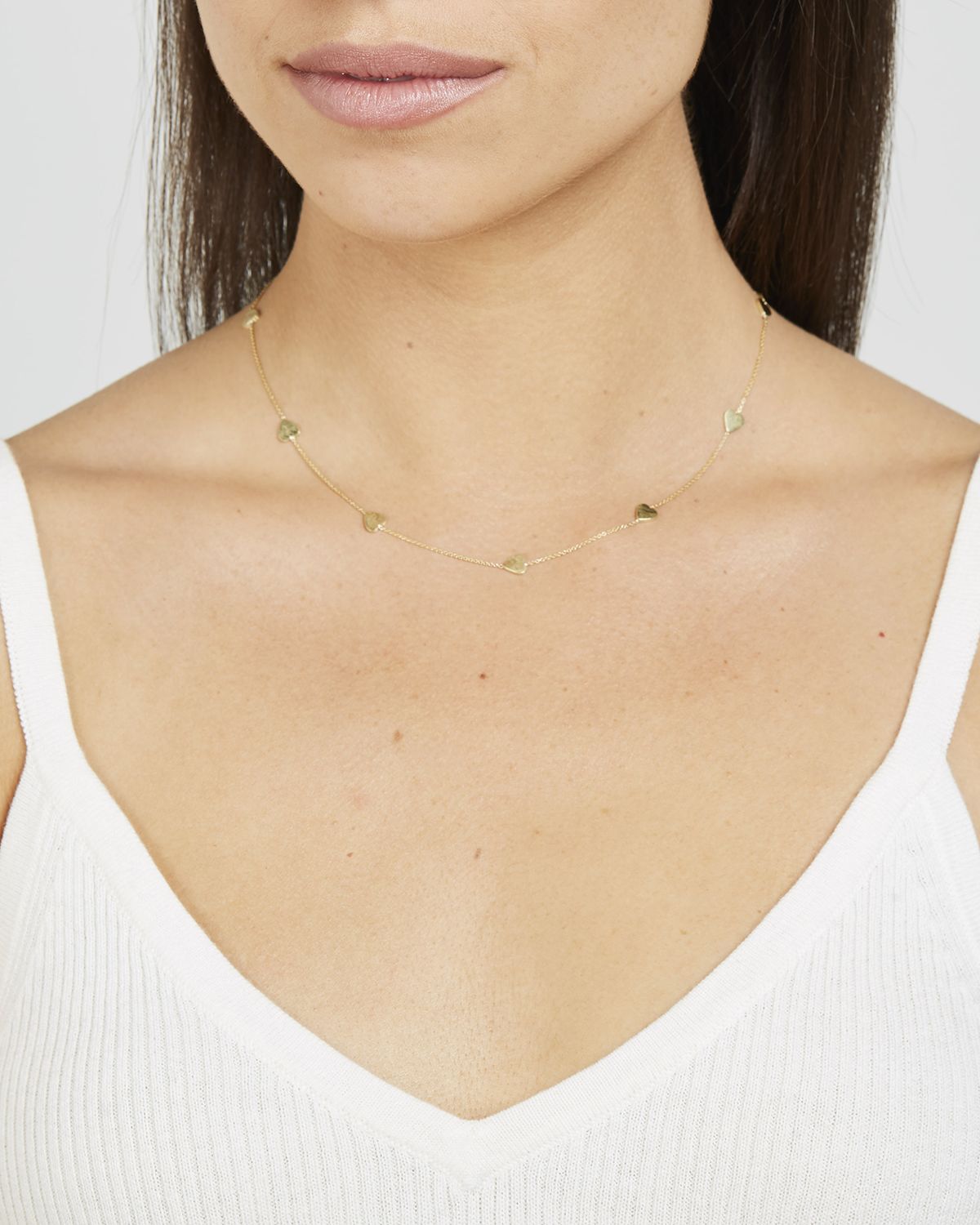 Jennifer Meyer 18k Yellow Gold Hearts by The Inch Necklace