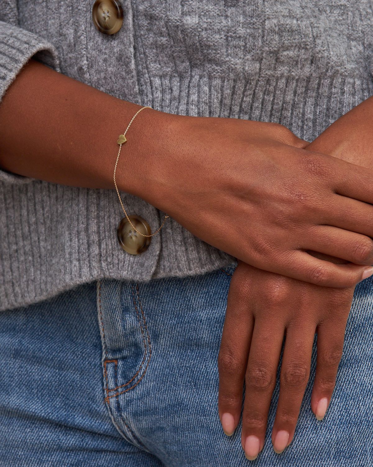 Jennifer Meyer 18k Mini Heart Bracelet