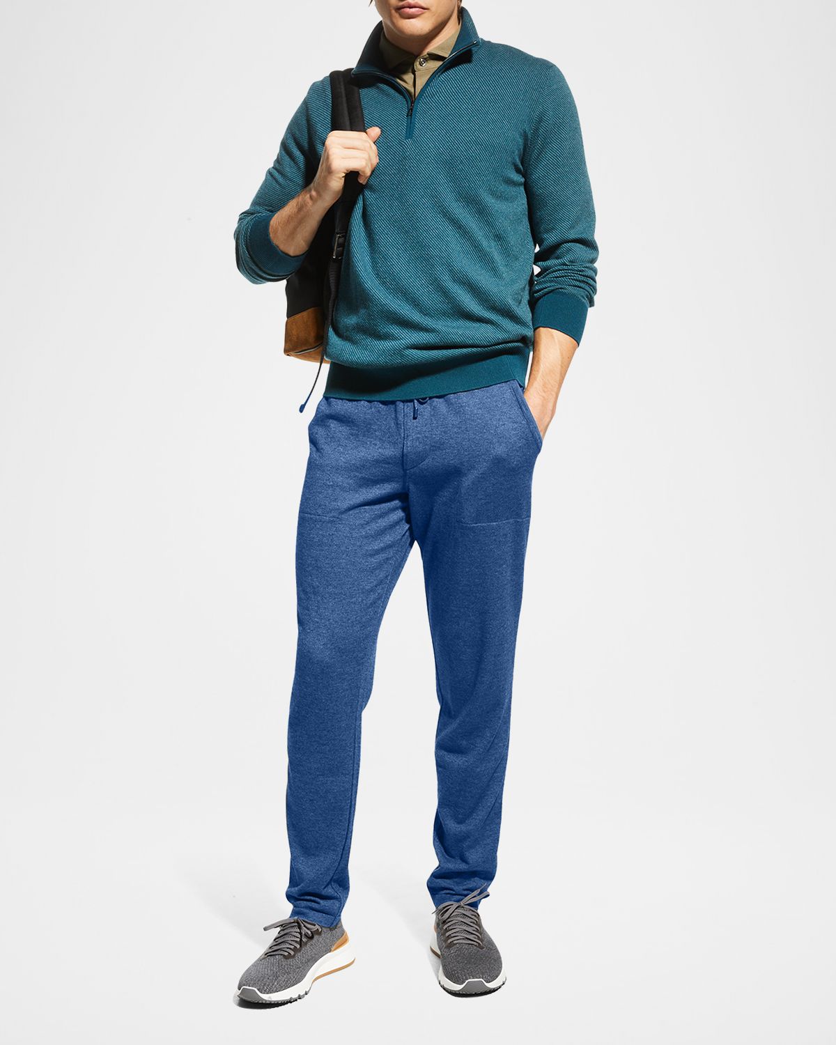 Loro Piana Men's Cashmere Drawstring Leisure Sweatpants