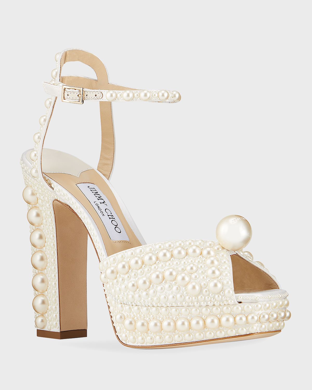 Jimmy Choo Sacaria 120mm Pearly-Stud Platform Sandals