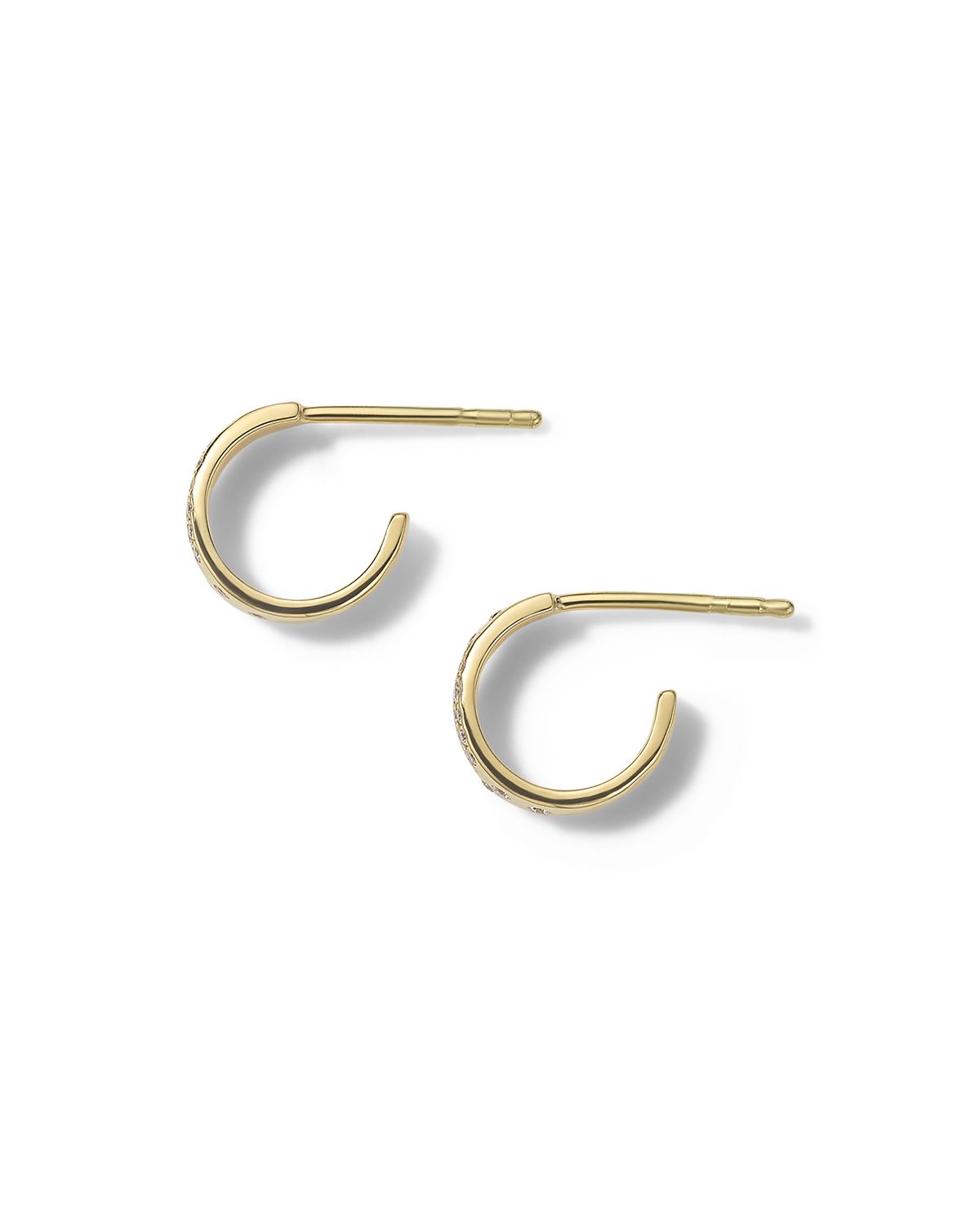 Ippolita Huggie Hoop Earrings in 18K Gold with Diamonds