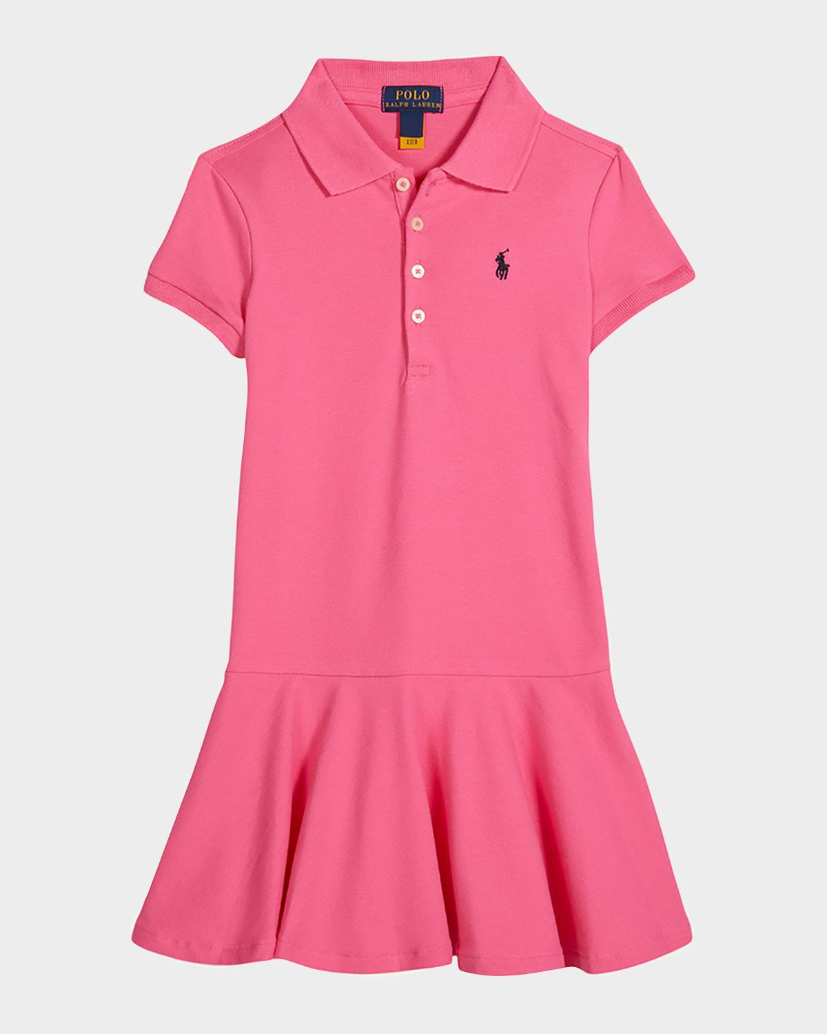 Polo Ralph Lauren Girl 's Stretch Cotton Mesh Polo Dress, Size 2-6X