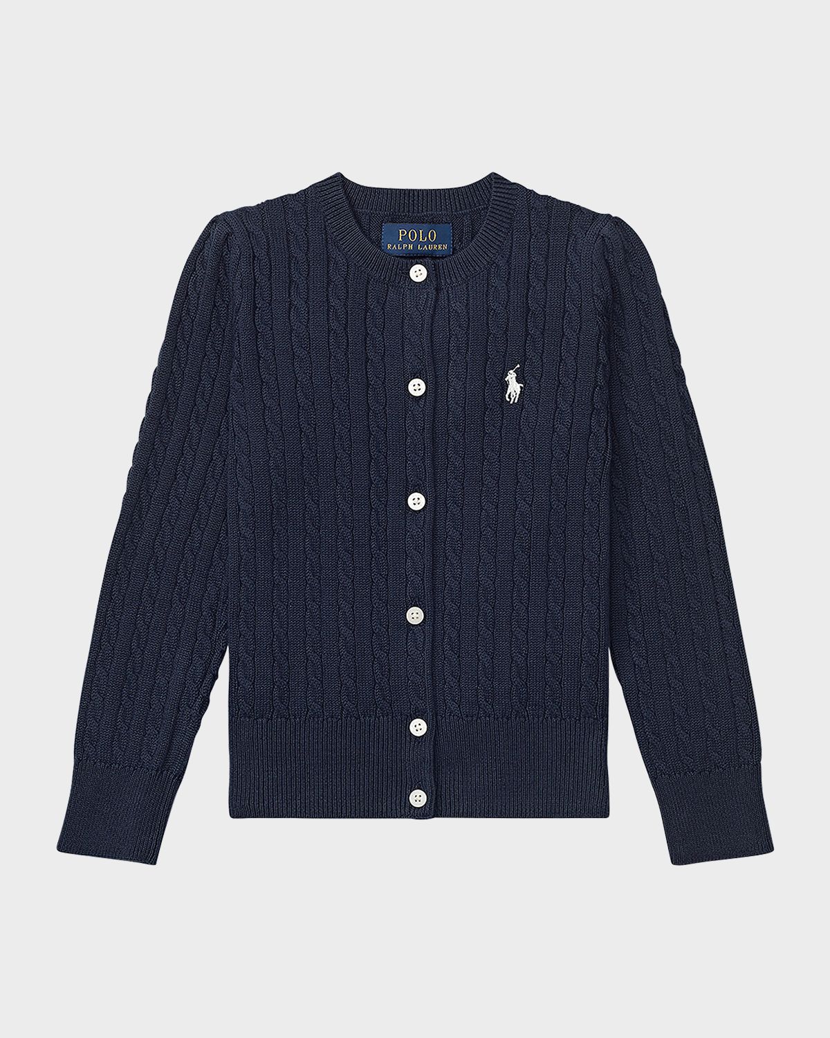 Polo Ralph Lauren Girl 's Cable-Knit Ribbed Cardigan, Size -6X