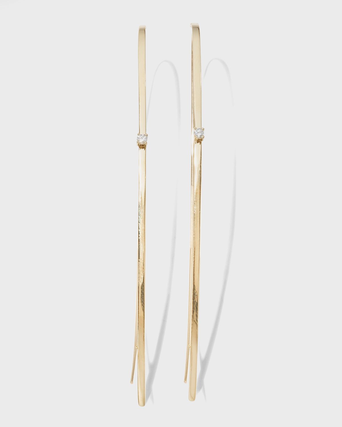 LANA Narrow Flat Diamond Hoop Earrings