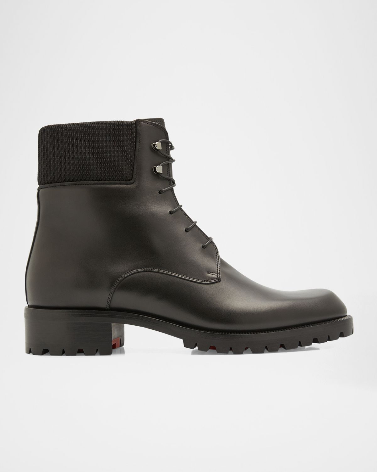 Christian Louboutin Men 's Trapman Red Sole Leather Combat Boots