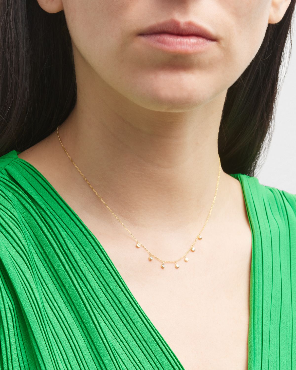 Jennifer Meyer Mini 7-Bezel Dangle Necklace