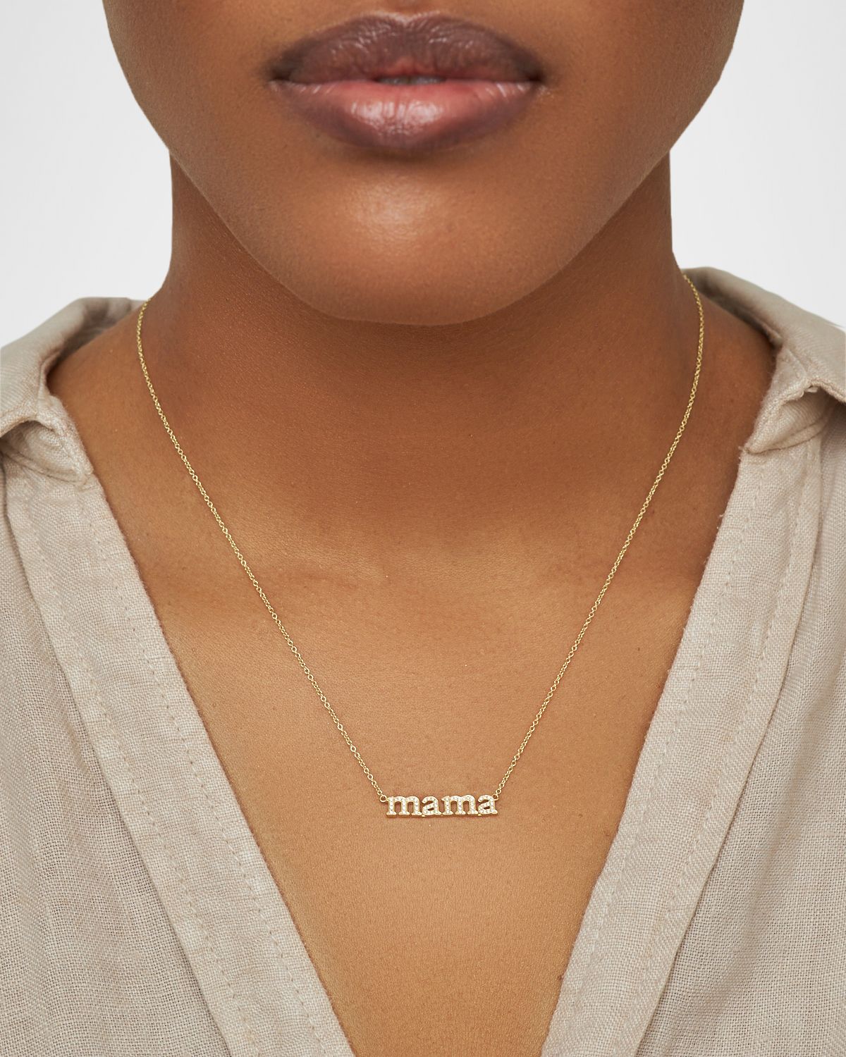 Jennifer Meyer 18k Diamond Mama Necklace