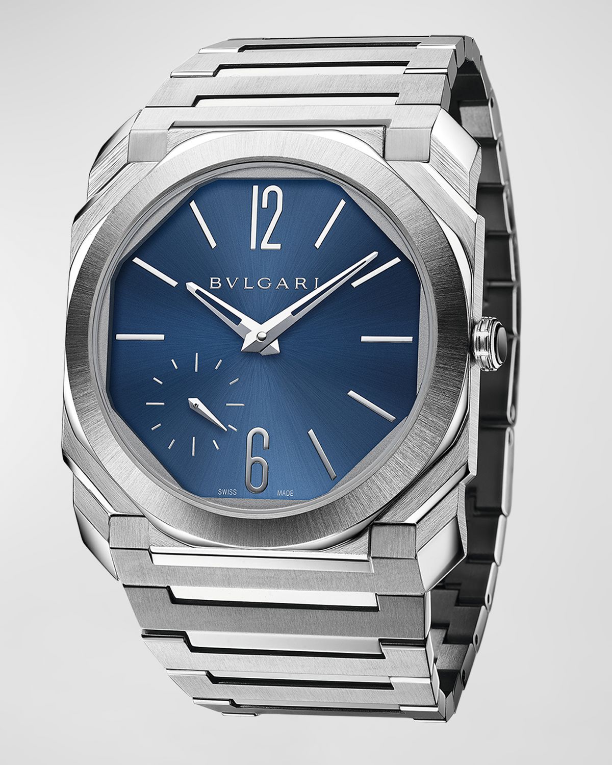 BVLGARI Men 's 40mm Octo Finissimo Automatic Bracelet Watch, Blue