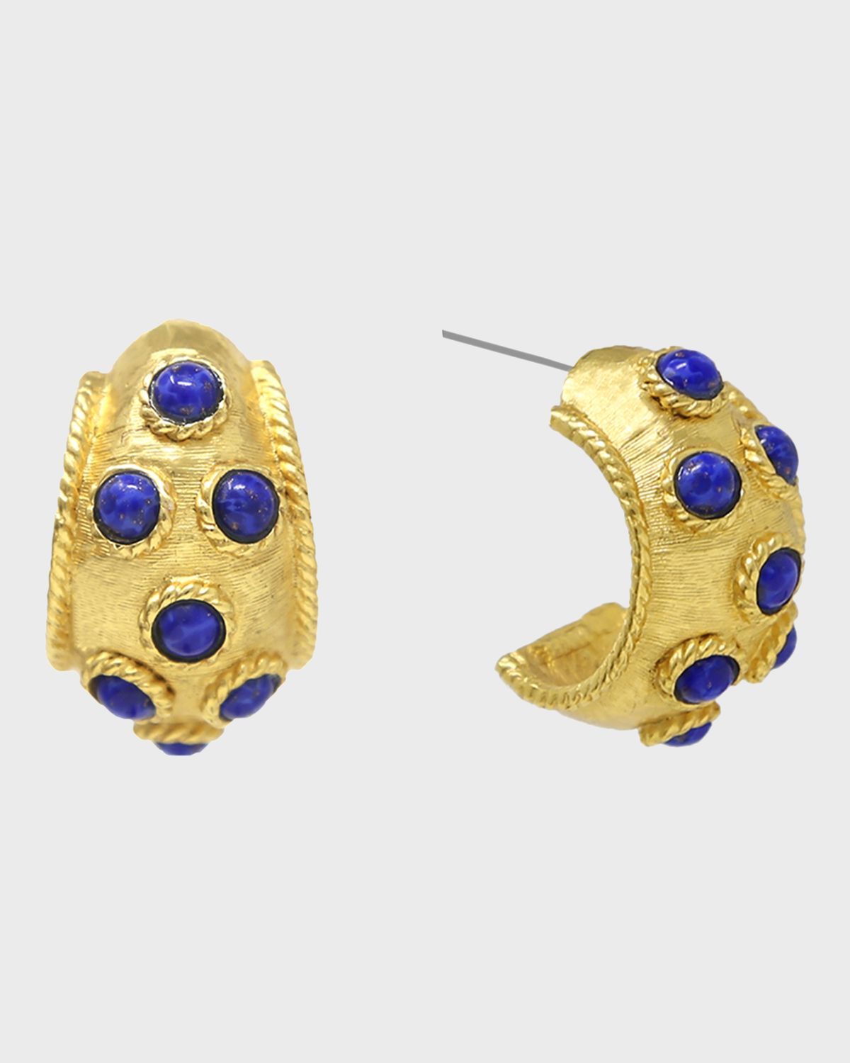 Ben-Amun Hoop Earrings. Gold/Blue