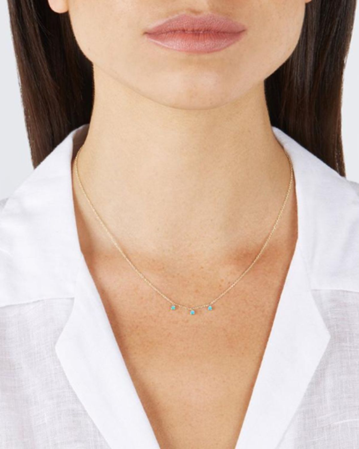 Jennifer Meyer Mini 3-Bezel Dangle Necklace