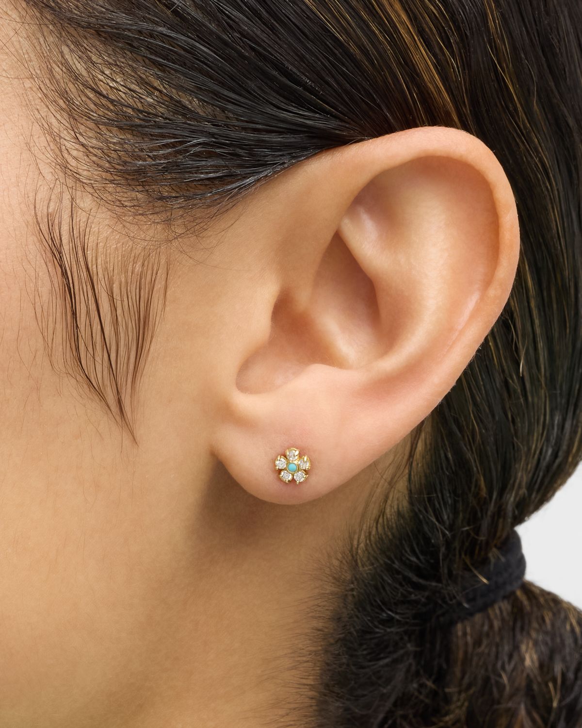 Jennifer Meyer Diamond Flower Stud Earrings