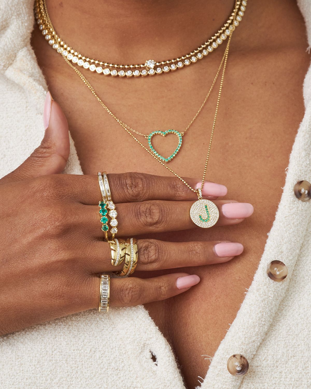 Jennifer Meyer Large Open Heart Necklace