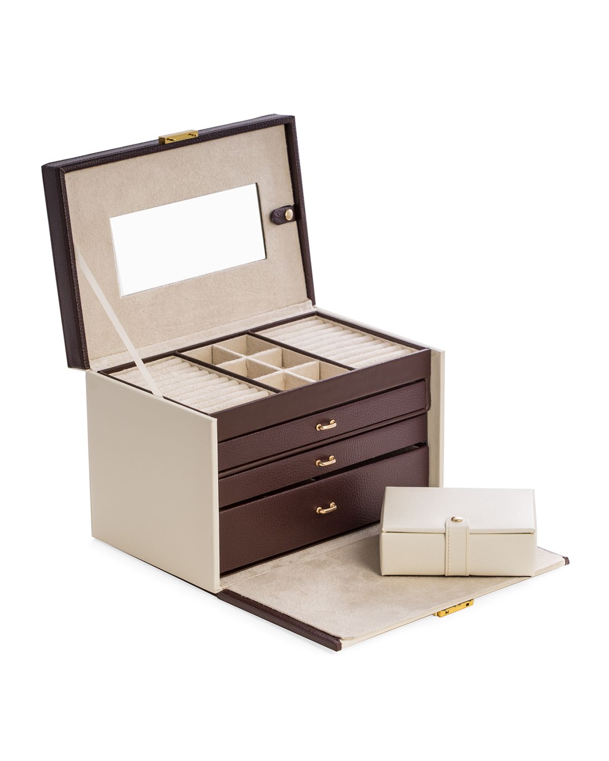 Bey-Berk Leather Four-Level Jewelry Box