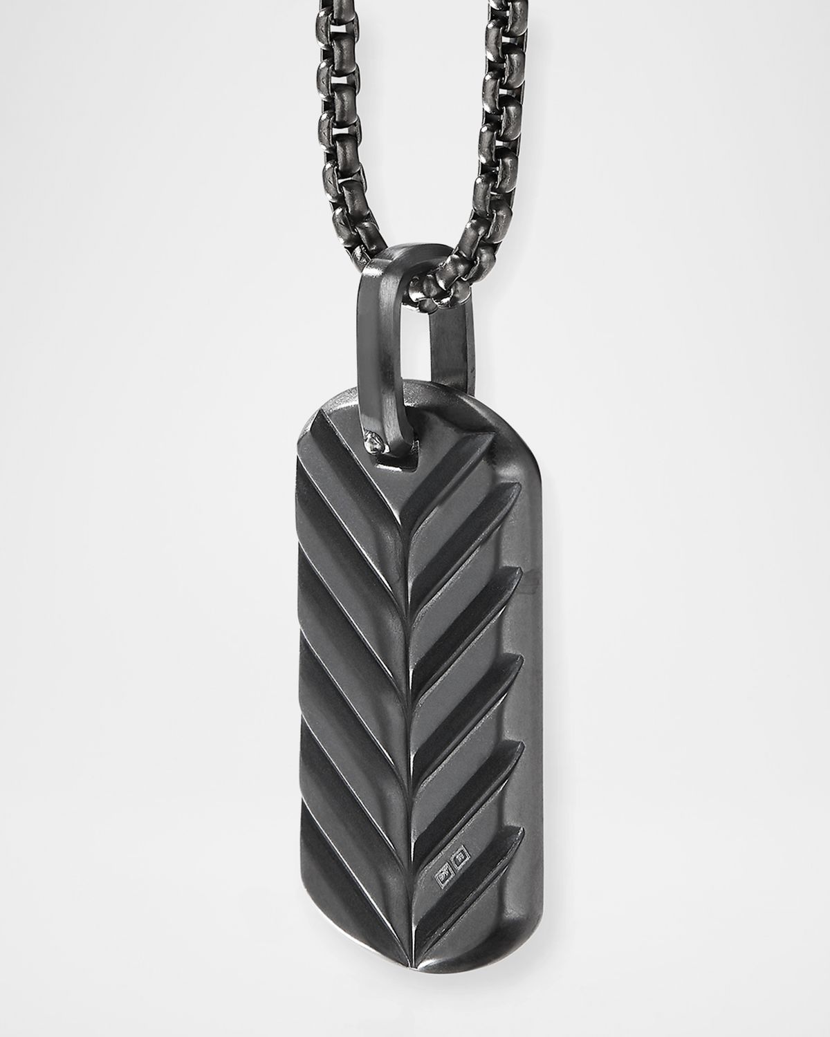 David Yurman Men 's Streamline Tag Pendant in Titanium, 35mm