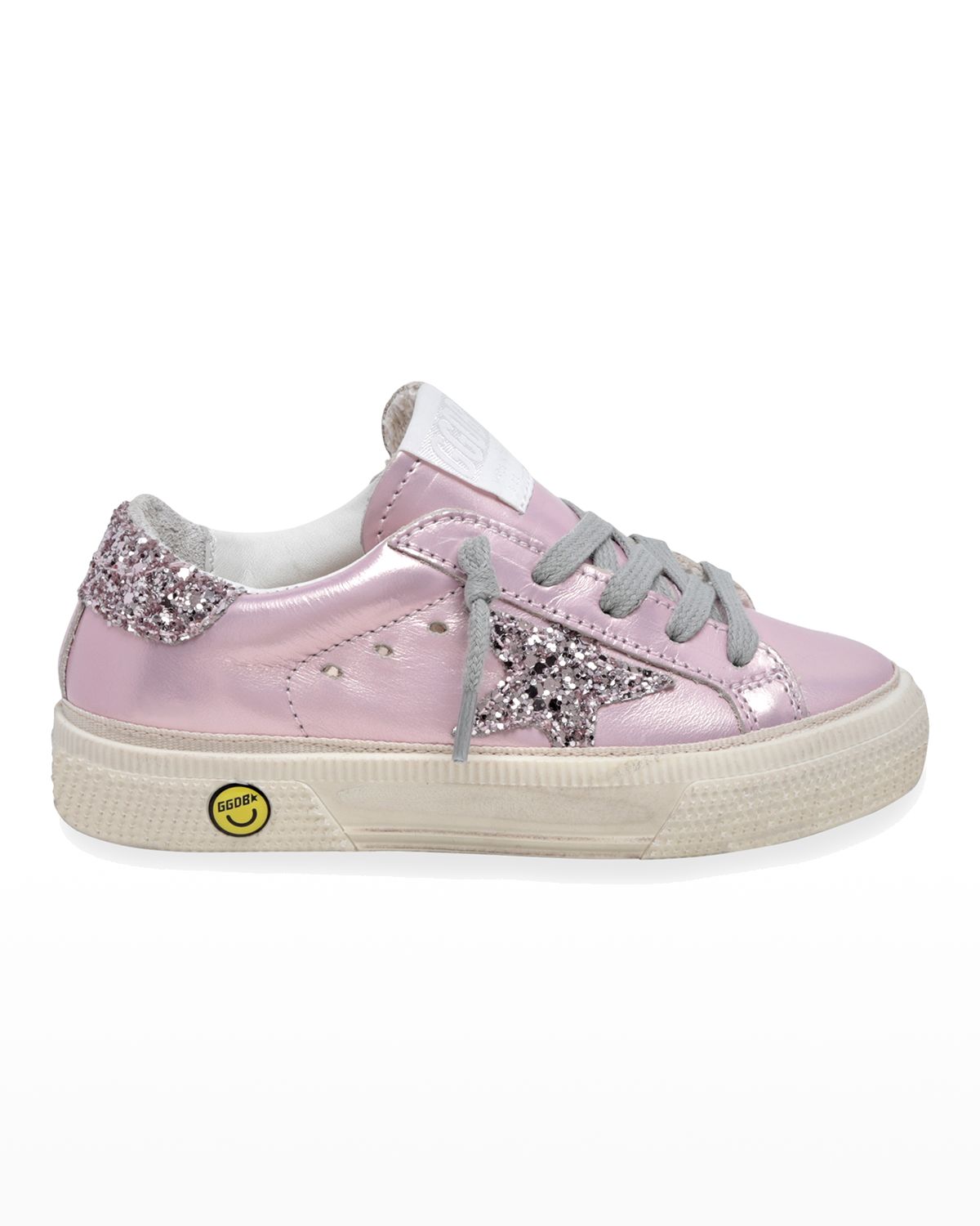 Golden Goose Girl 's May Glitter Laminated Leather Low-Top Sneakers, Baby/Toddlers