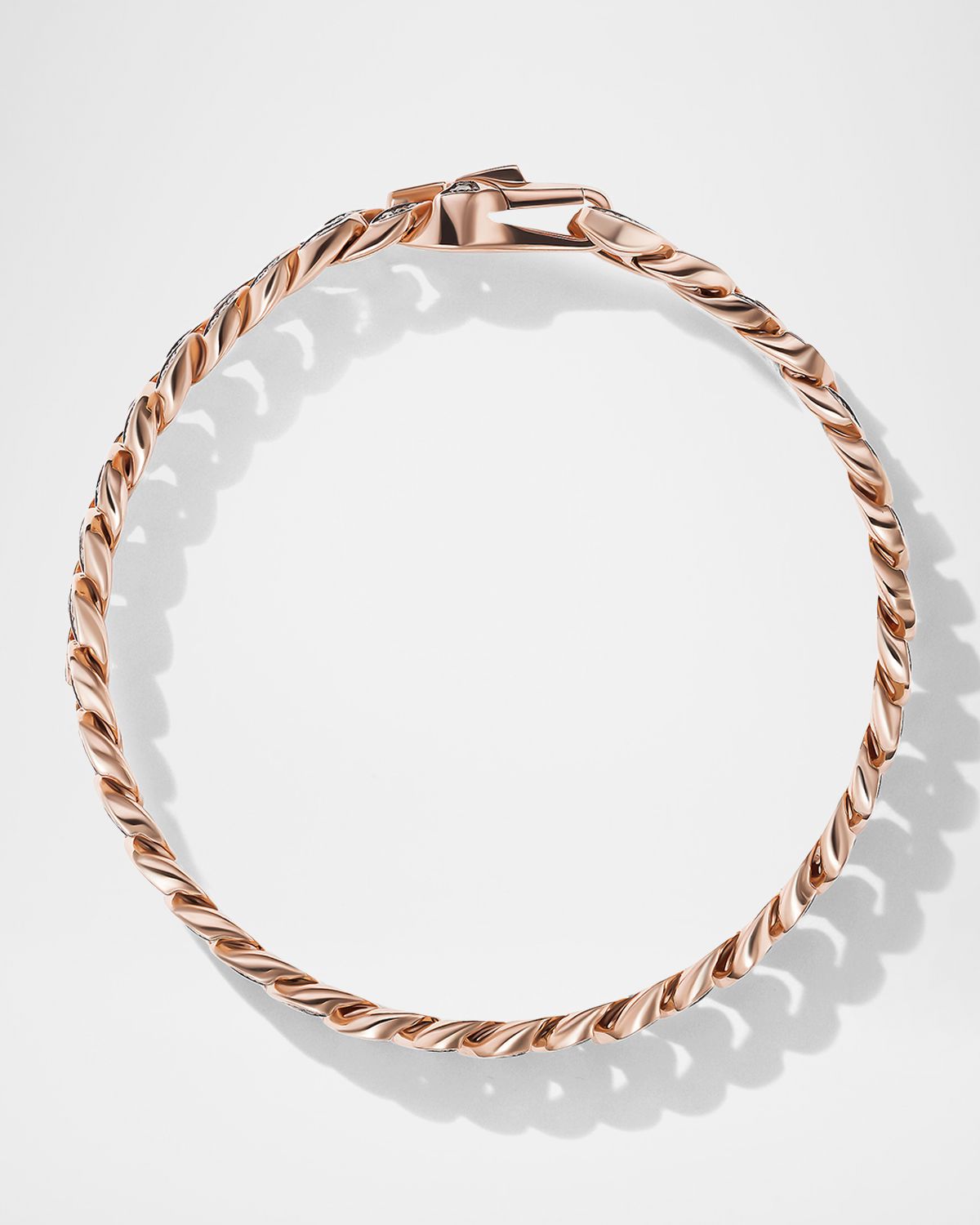 David Yurman Men 's Curb Chain Bracelet with Diamonds in 18K Gold, 8mm