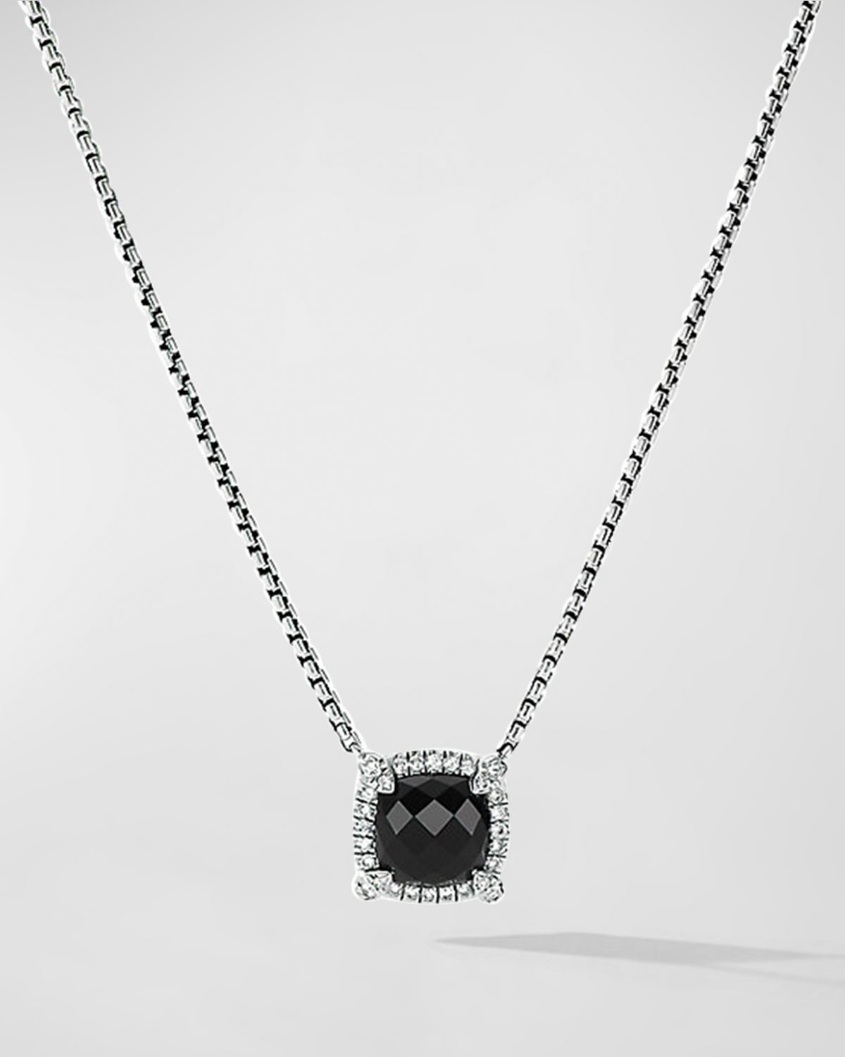 David Yurman 7mm Chatelaine Pendant Necklace with Gemstone and Diamonds in Silver