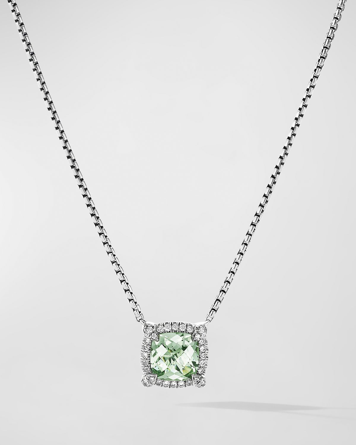 David Yurman 7mm Chatelaine Pendant Necklace with Gemstone and Diamonds in Silver