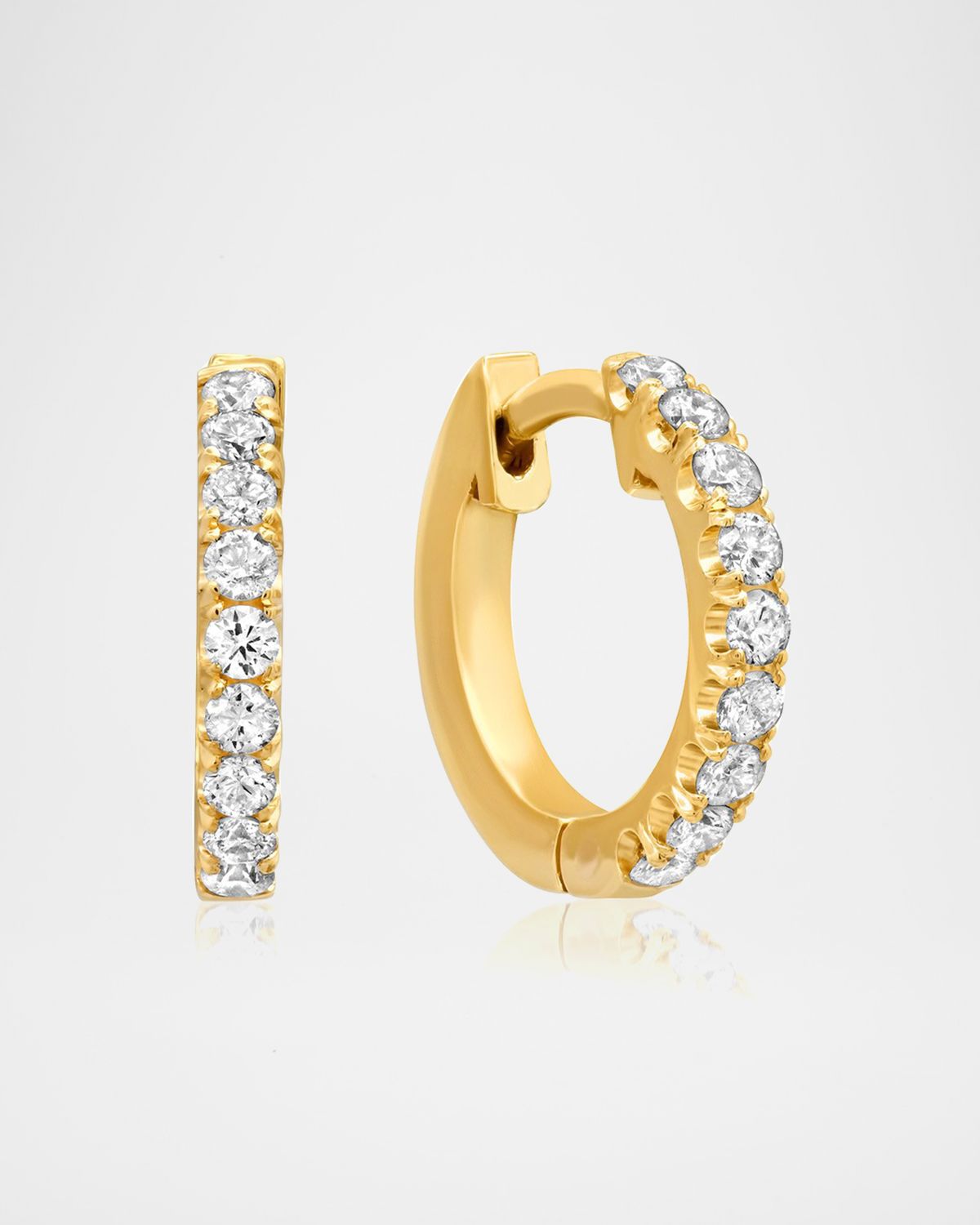 Jennifer Meyer 18k Yellow Gold Small Diamond Huggie Earrings