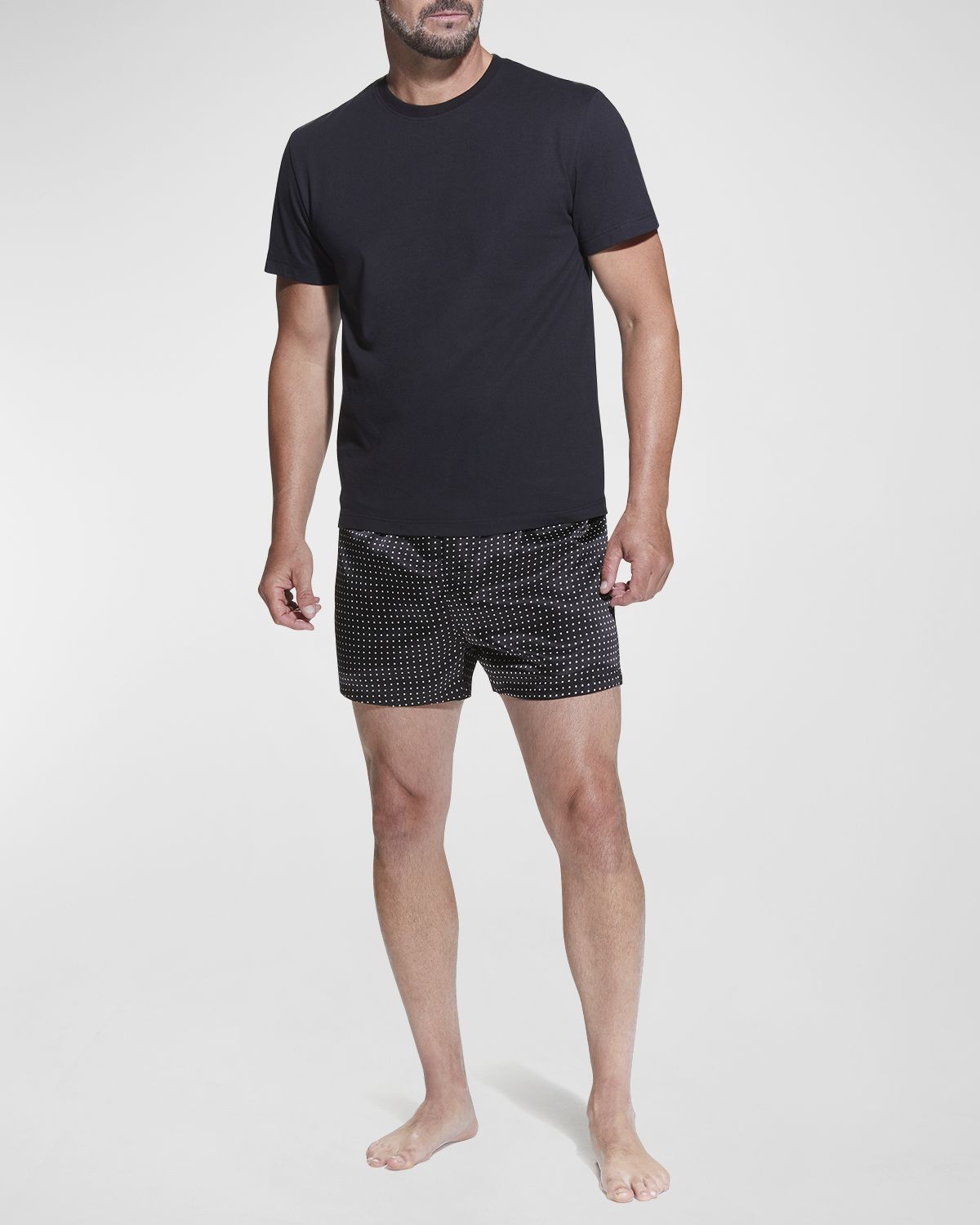 Majestic International Men 's Dotted Silk Boxer Shorts