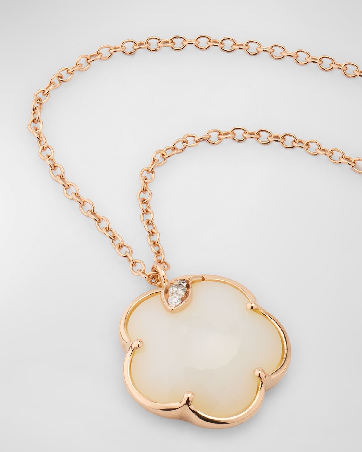 Pasquale Bruni Petit Joli 18K Rose Gold Pendant Necklace with Mother-of-Pearl and Diamonds