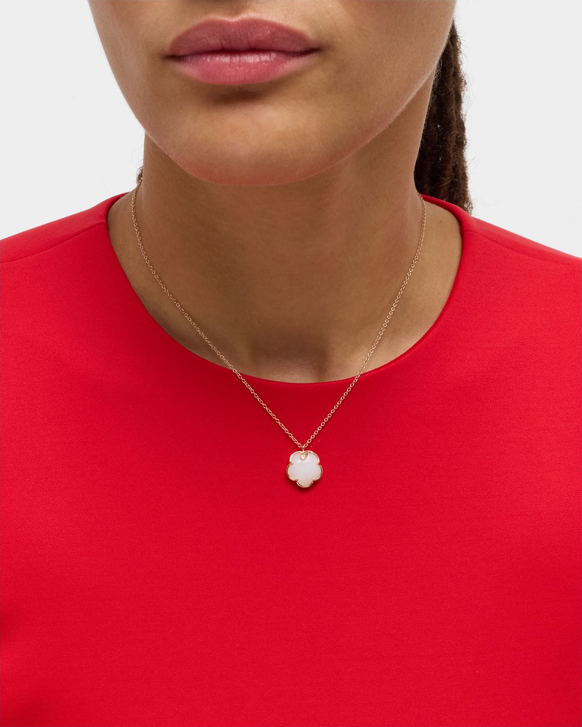 Pasquale Bruni Petit Joli 18K Rose Gold Pendant Necklace with Mother-of-Pearl and Diamonds