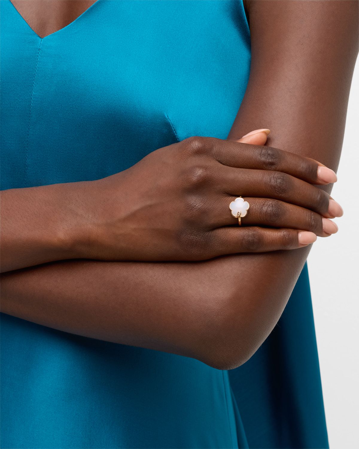 Pasquale Bruni 18k Rose Gold Joli Ring with Diamonds, Size 6.5