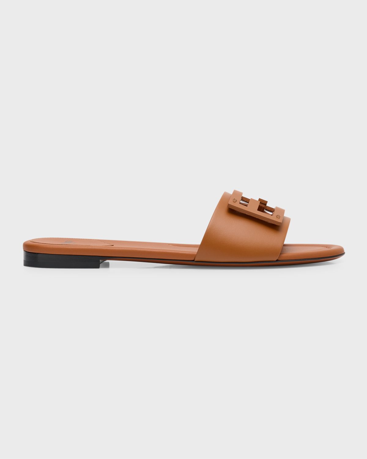 Fendi Baguette FF Tube Medallion Flat Sandals