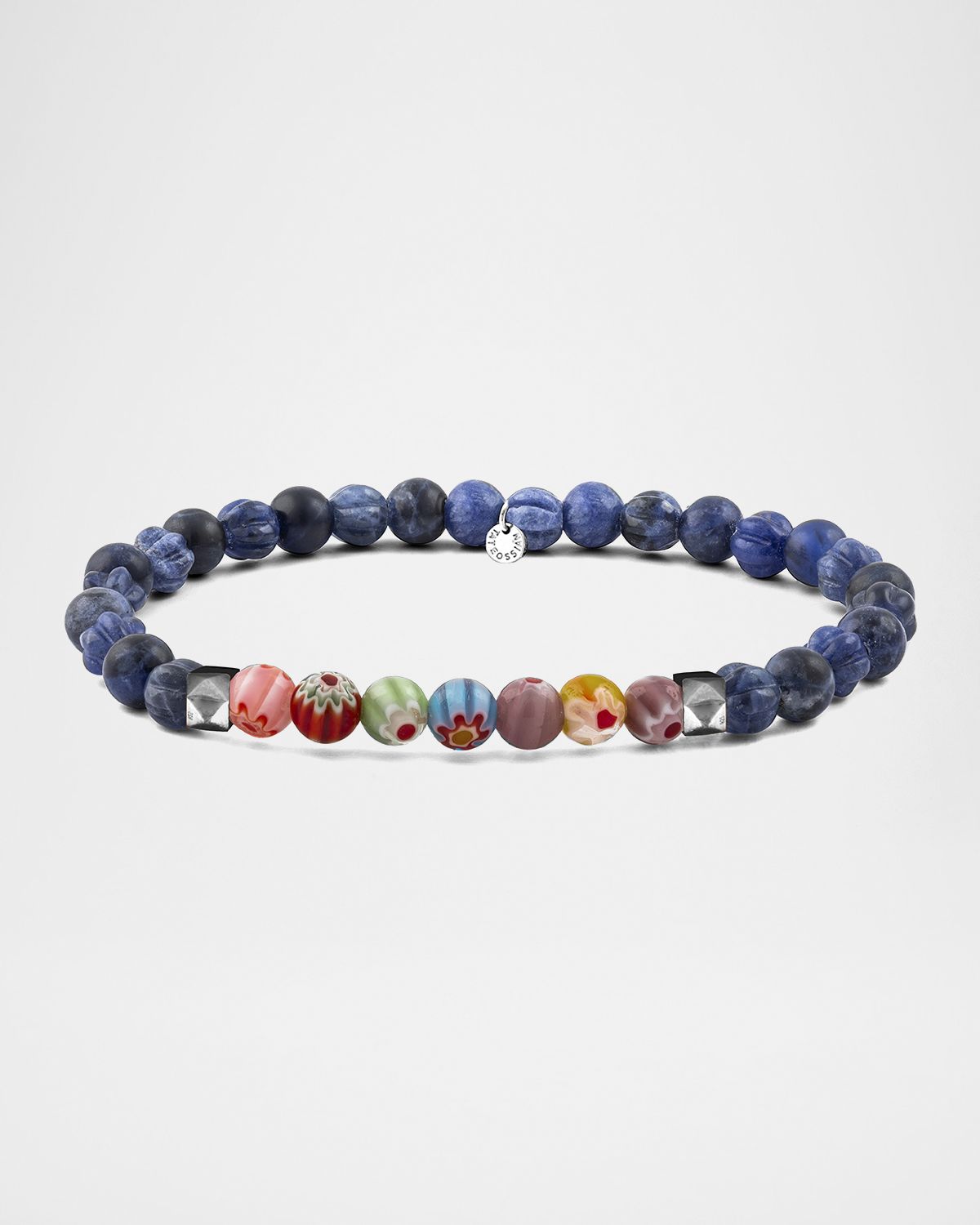 Tateossian Men 's Sodalite & Millefiori Bead Bracelet