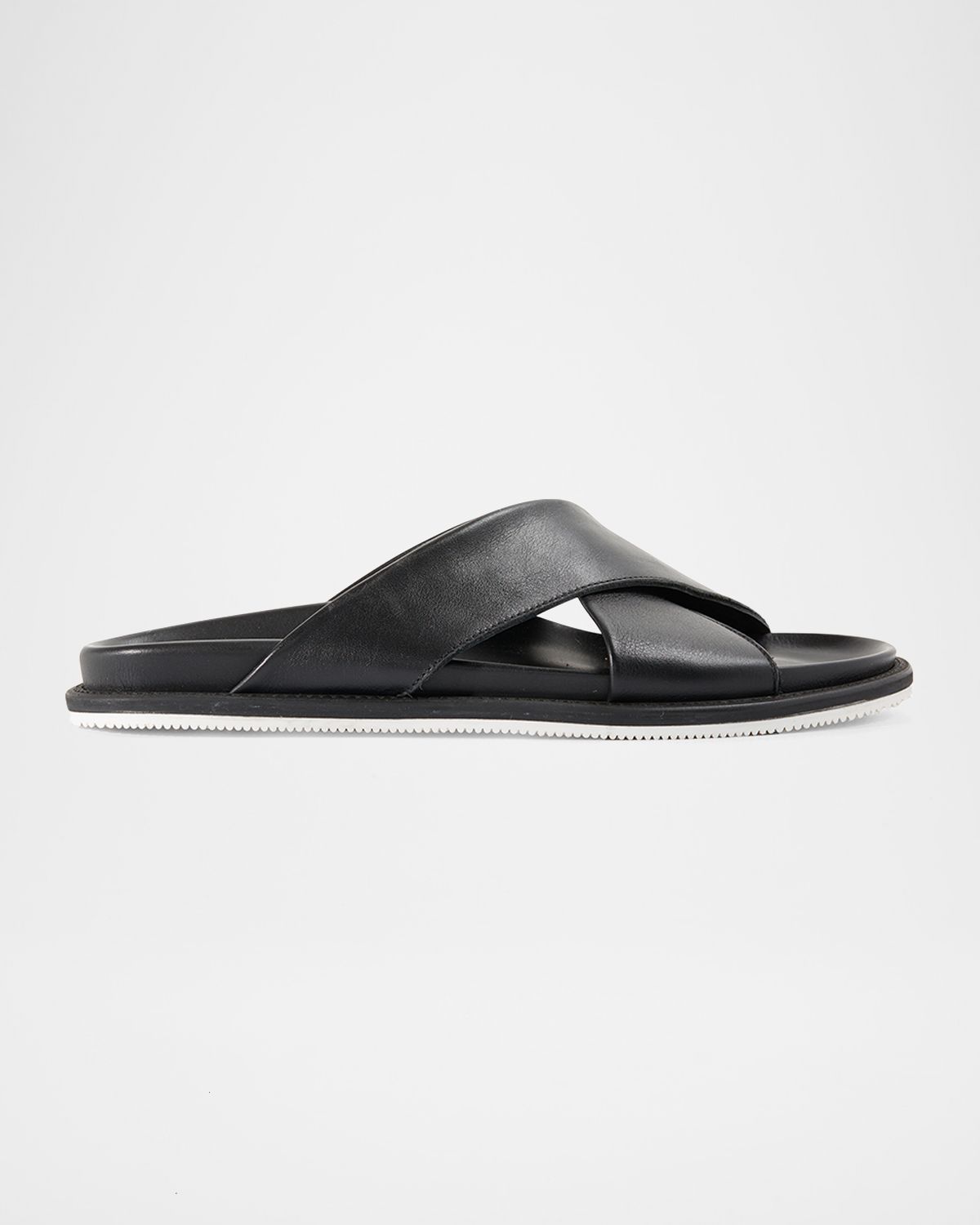 Paul Stuart Men 's Punta Crisscross Leather Slide Sandals