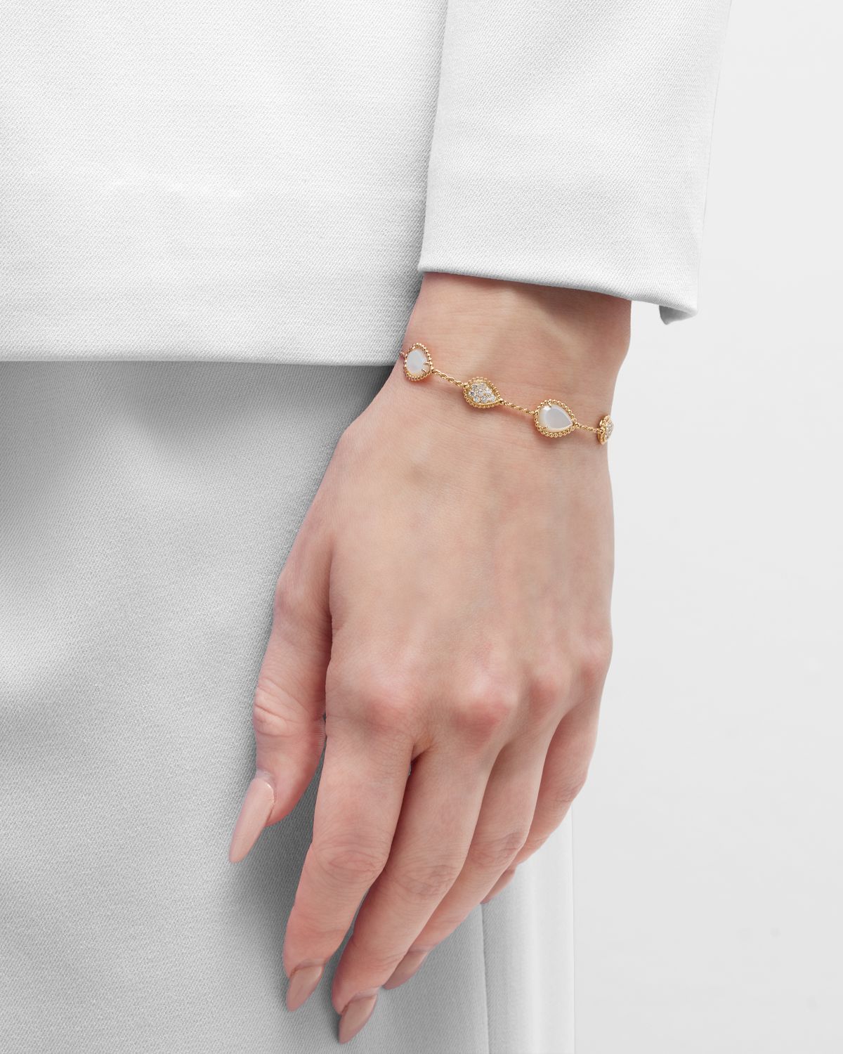 Boucheron Yellow Gold Serpent Boheme 5-Motif Mother-of-Pearl Bracelet