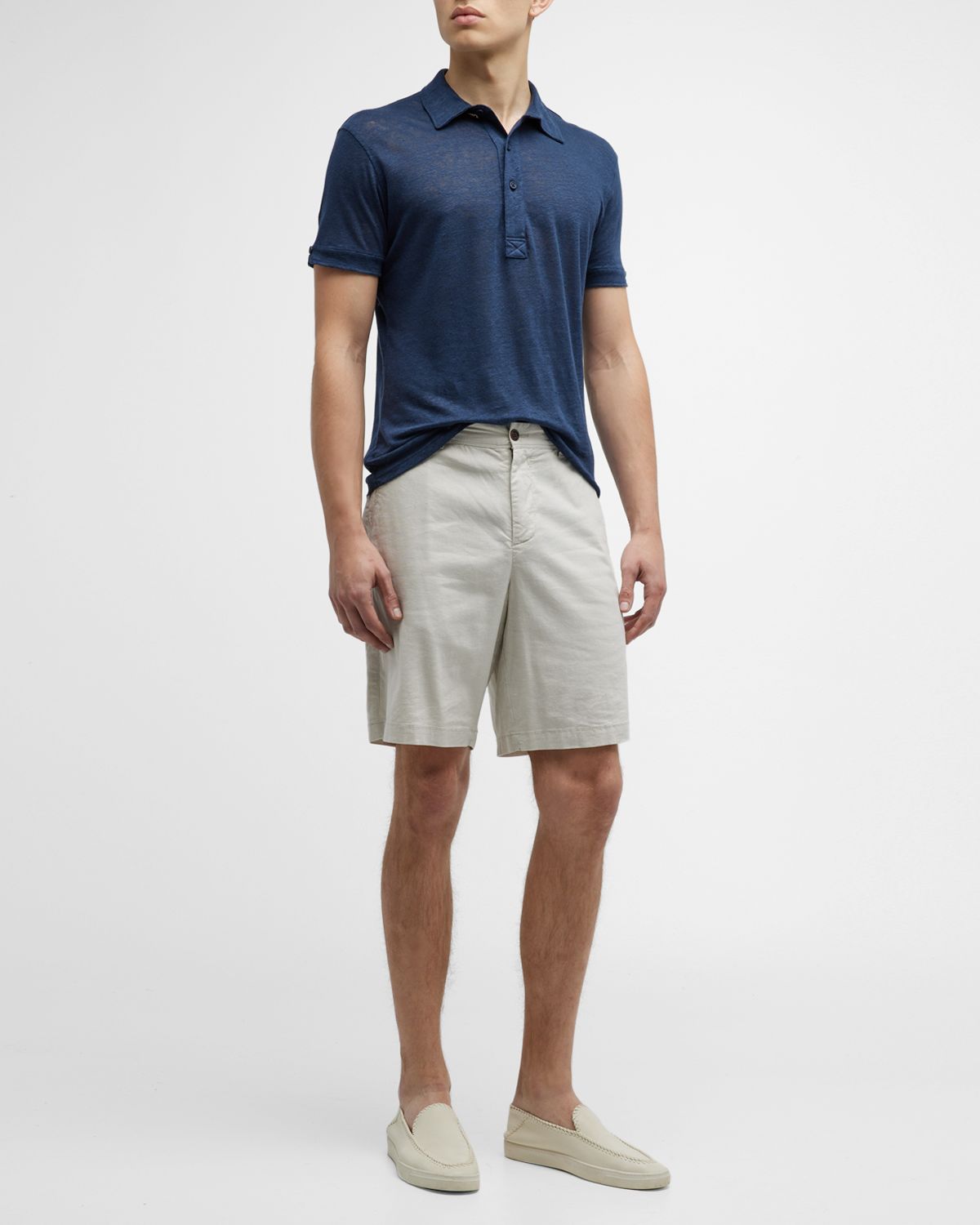 Orlebar Brown Men 's Sebastian Linen Polo Shirt