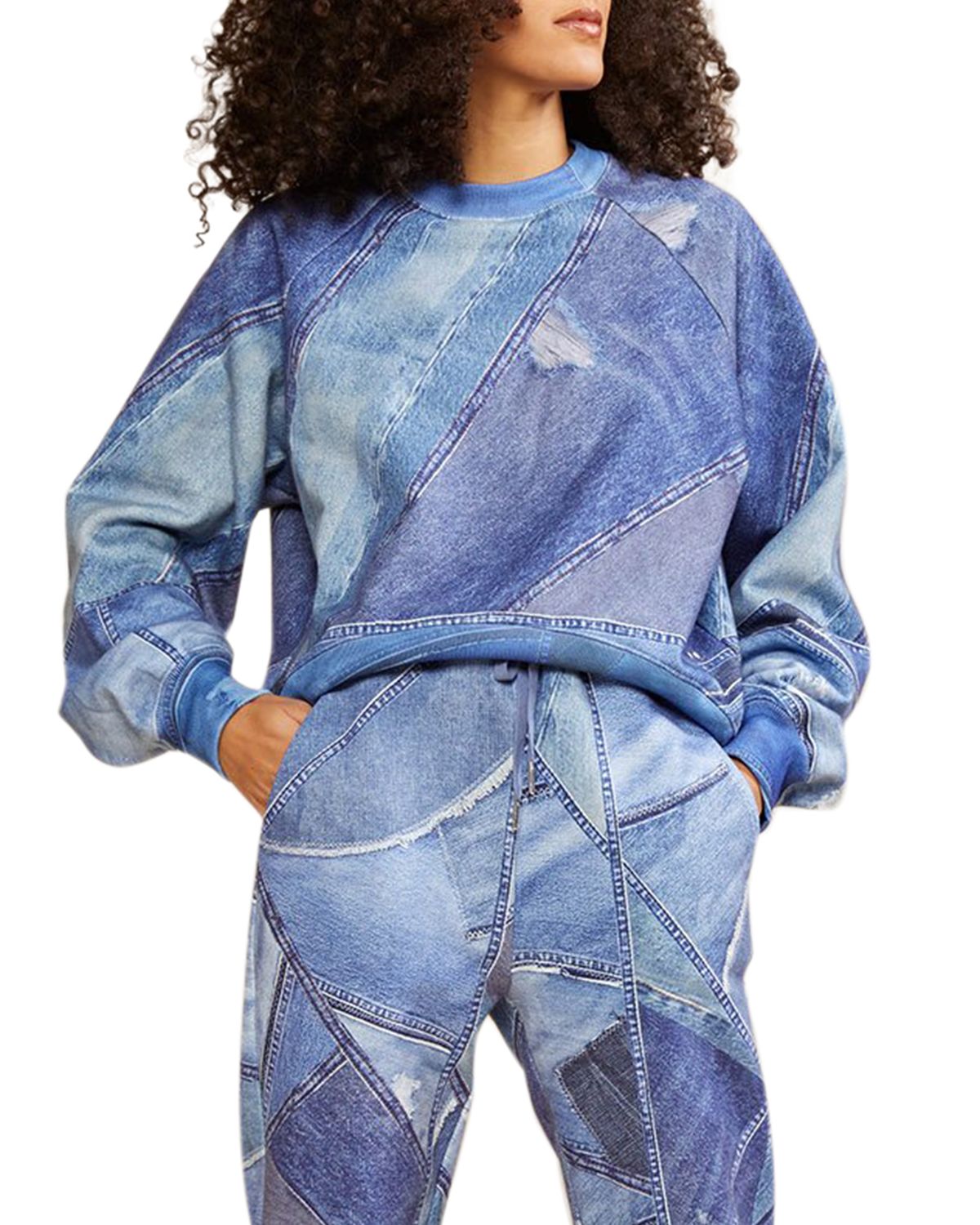 Cynthia Rowley Patchwork-Print Sweatshirt
