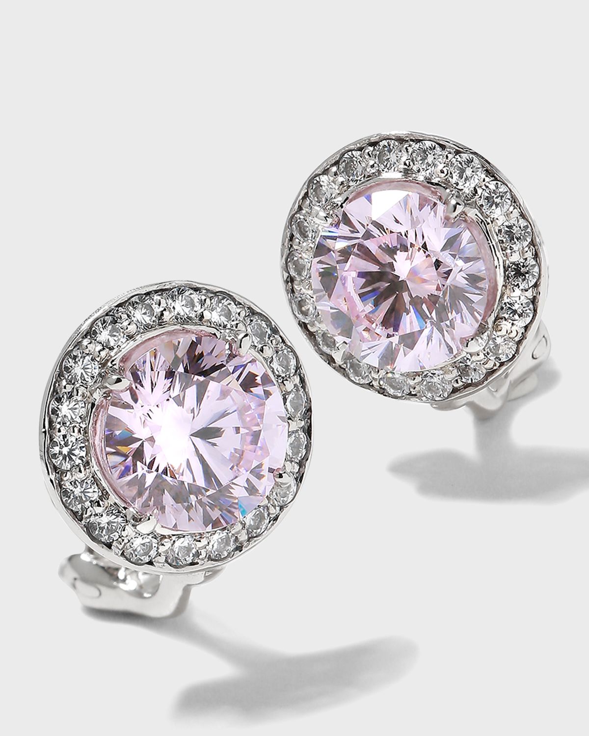 Fantasia by DeSerio Round and Micro-Pave Cubic Zirconia Earrings