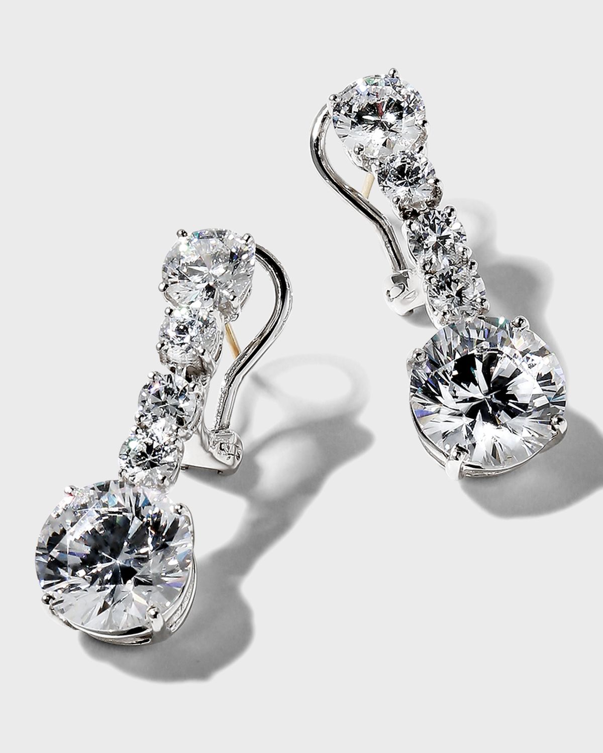 Fantasia by DeSerio Large Graduating Cubic Zirconia Earrings