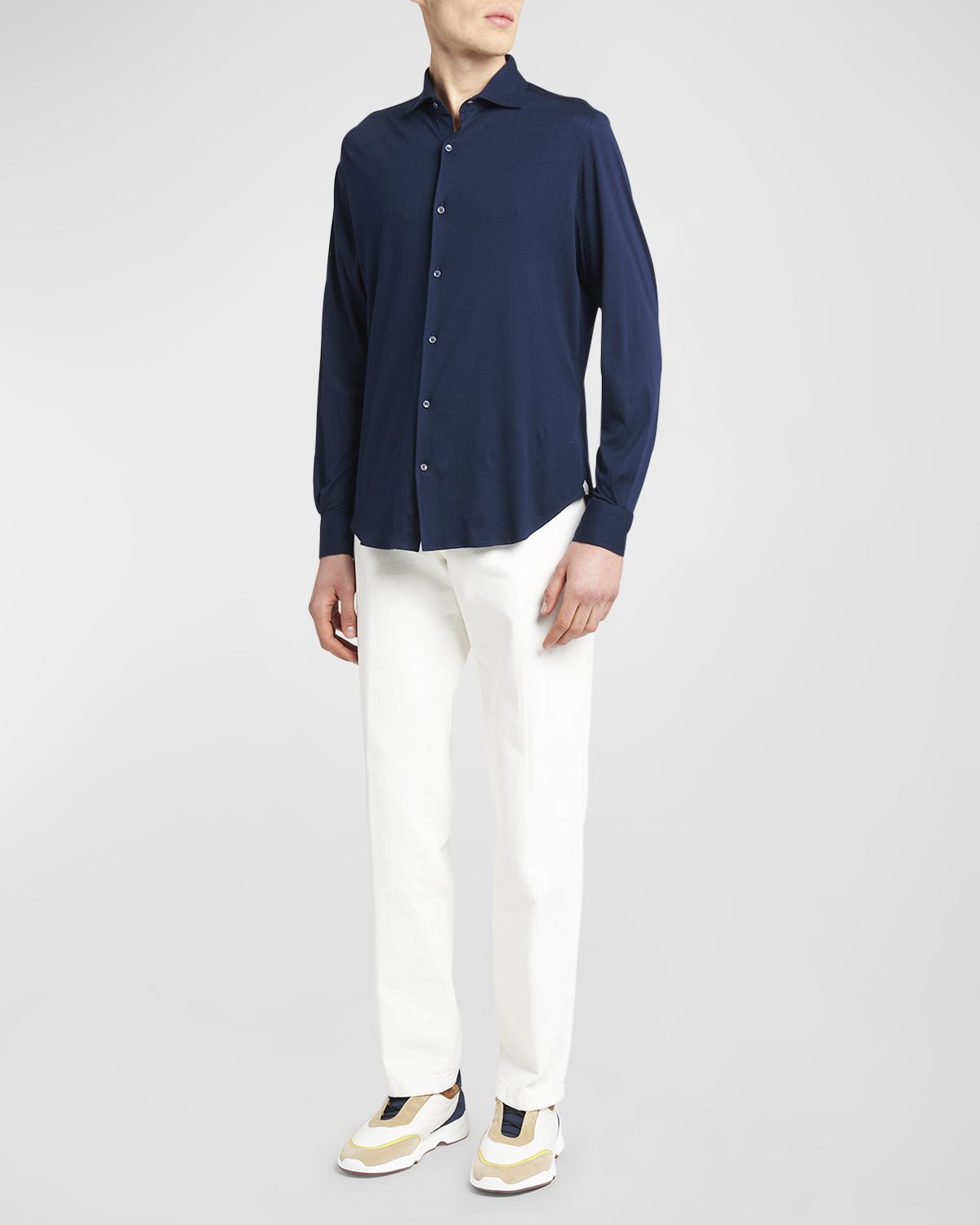 Loro Piana Men 's Andrew Jersey Sport Shirt