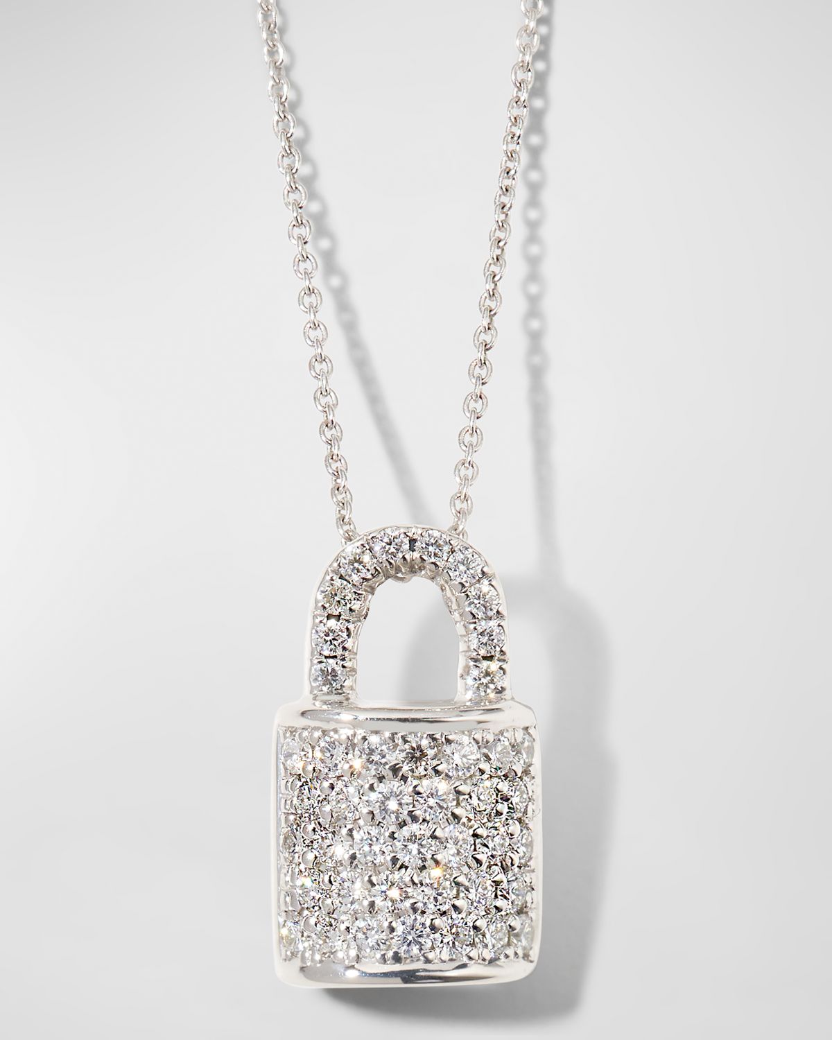 Roberto Coin Diamond Lock Tiny Treasure Necklace