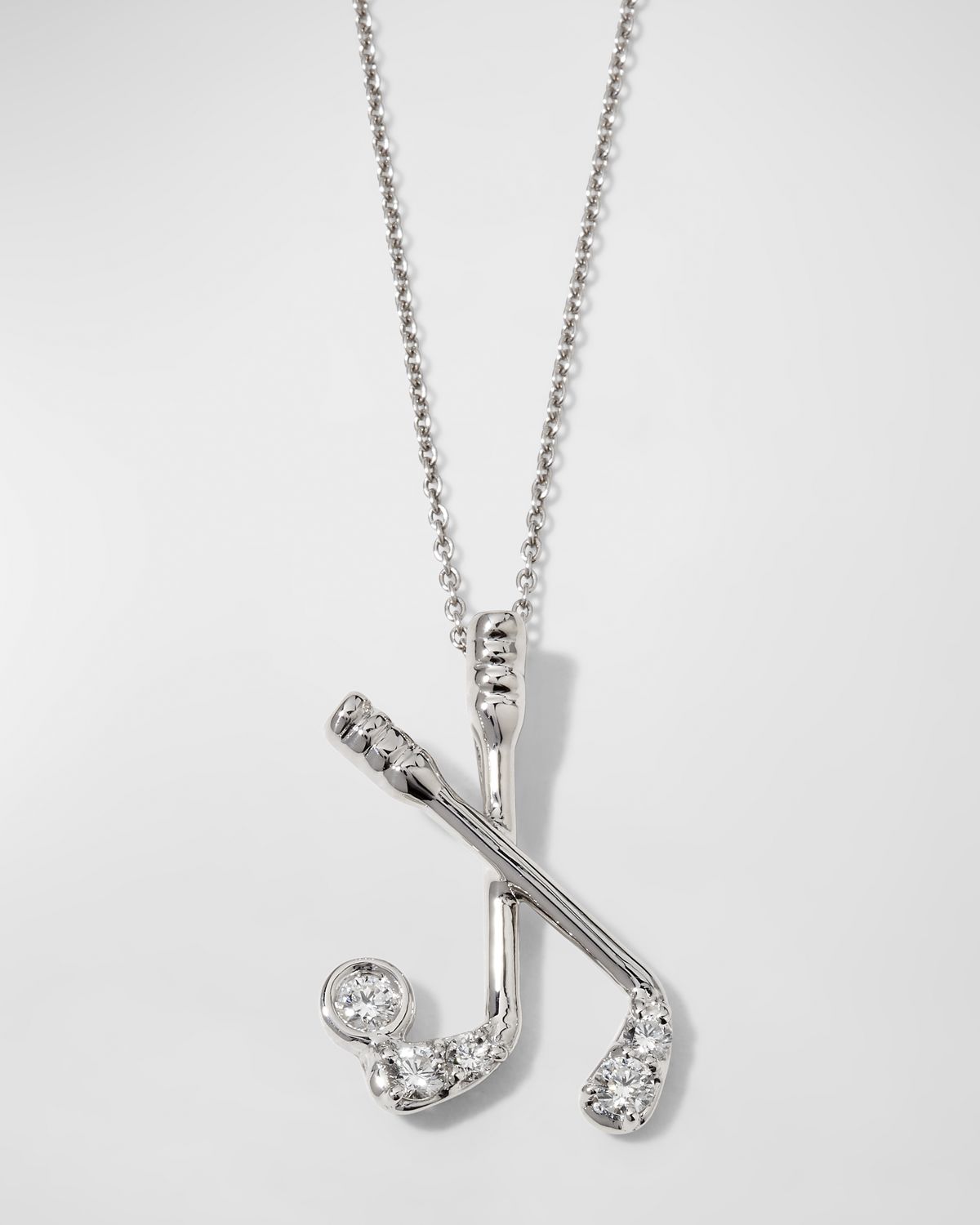 Roberto Coin Golf Tiny Treasure Necklace in White Gold