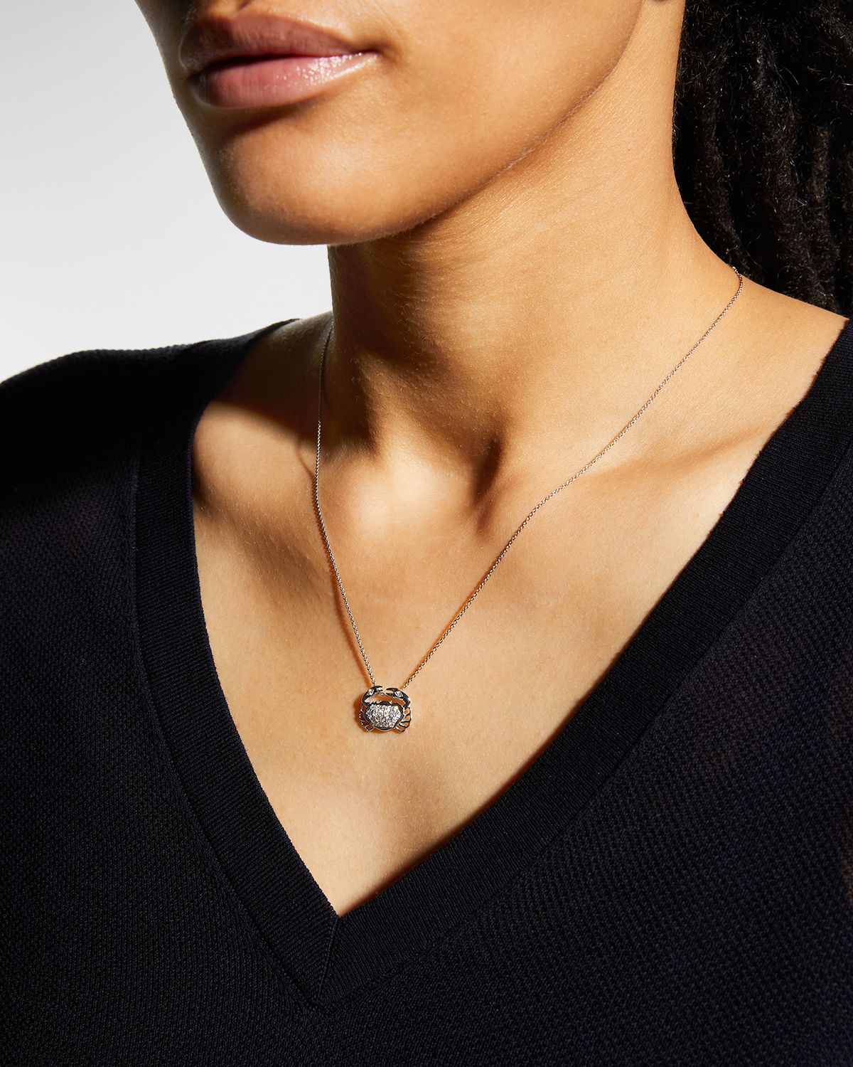 Roberto Coin Crab Tiny Treasures Necklace in White Gold