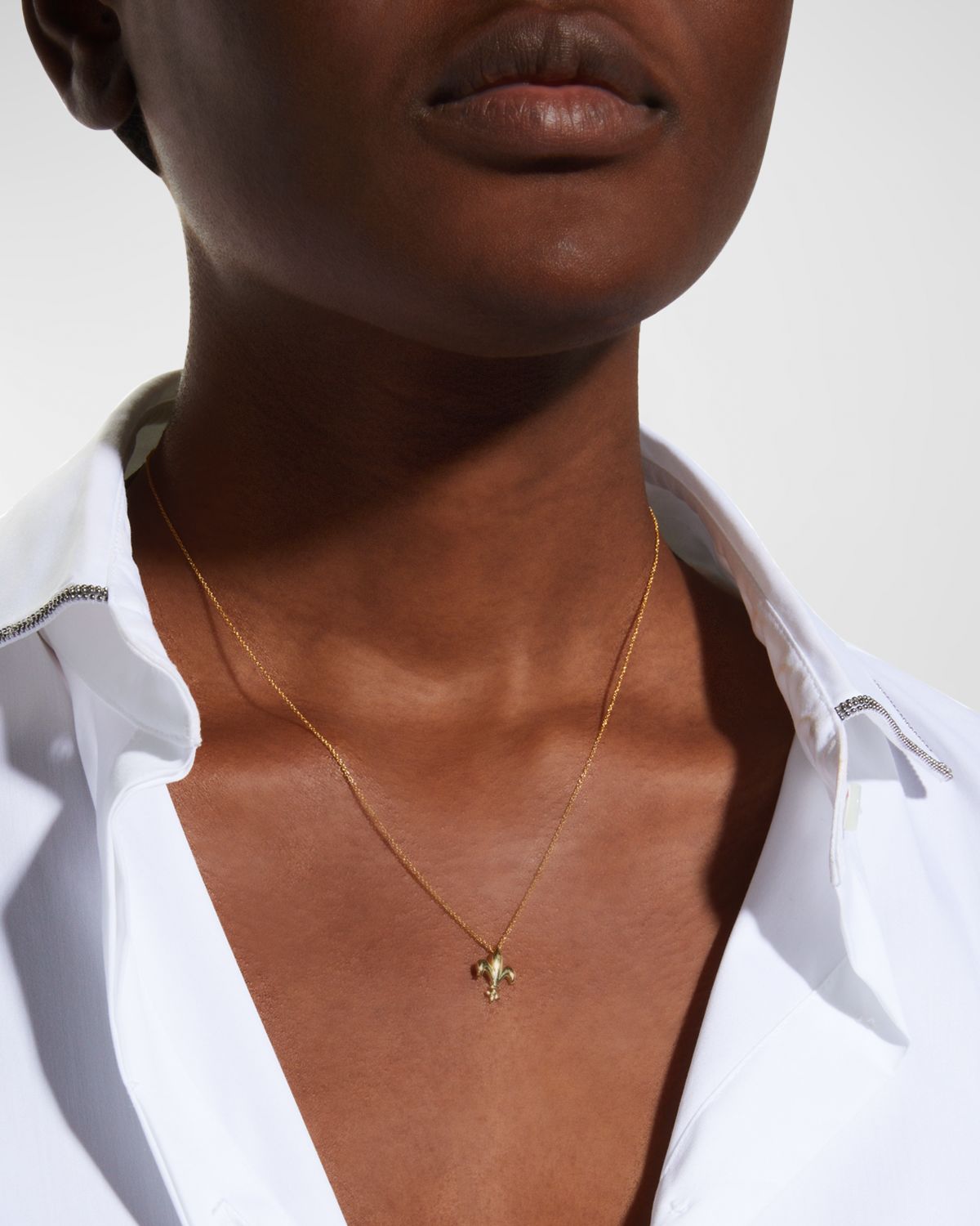 Roberto Coin Fleur de Lise Necklace in Yellow Gold