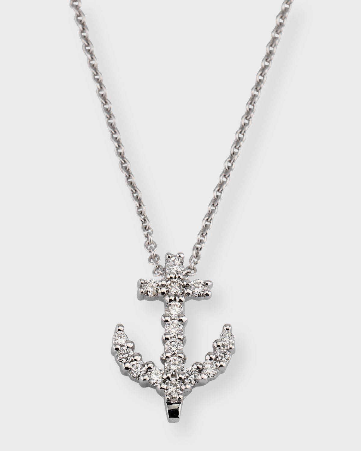 Roberto Coin Anchor Tiny Treasure Necklace in White Gold