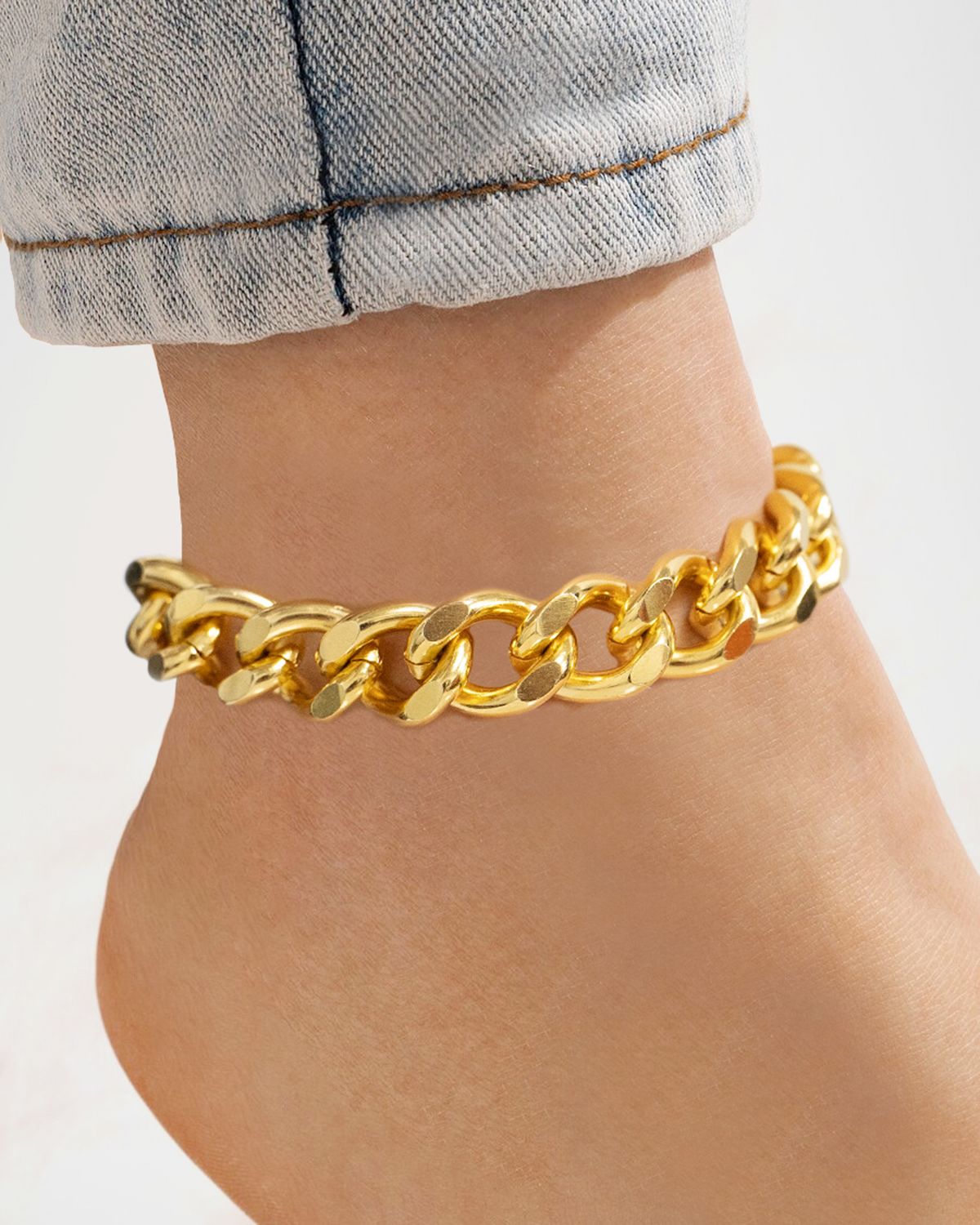 Ben-Amun Chunky Gold Chain Ankle Bracelet
