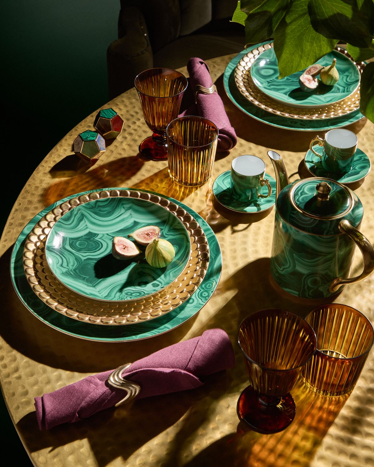 L 'Objet Malachite Charger/Service Plate