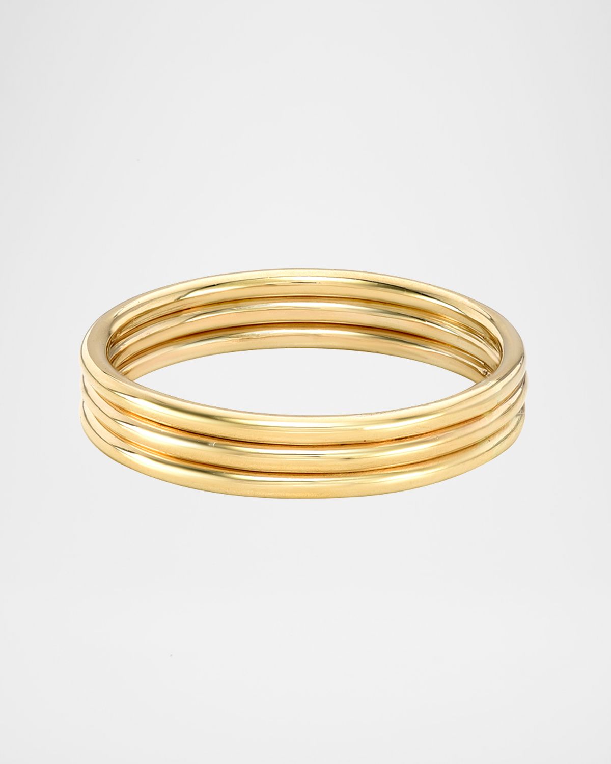 Zoe Lev Jewelry 14k Gold Trio Band Ring, Size 6 and 7