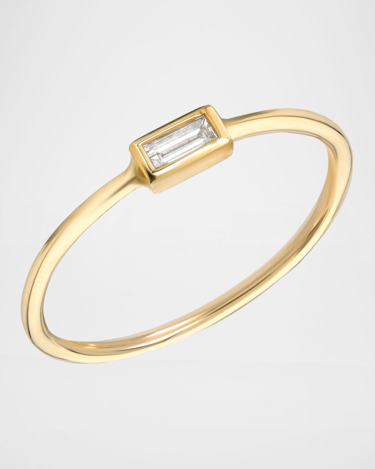 Zoe Lev Jewelry 14k Gold Diamond Baguette Ring, Size 6-7