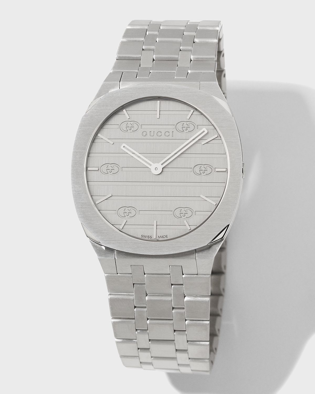 Gucci 25H 34mm Stainless Steel Bracelet Watch