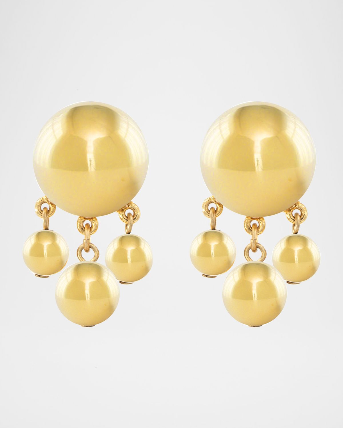 Ben-Amun Gold Ball with Dangle Clip-On Earrings